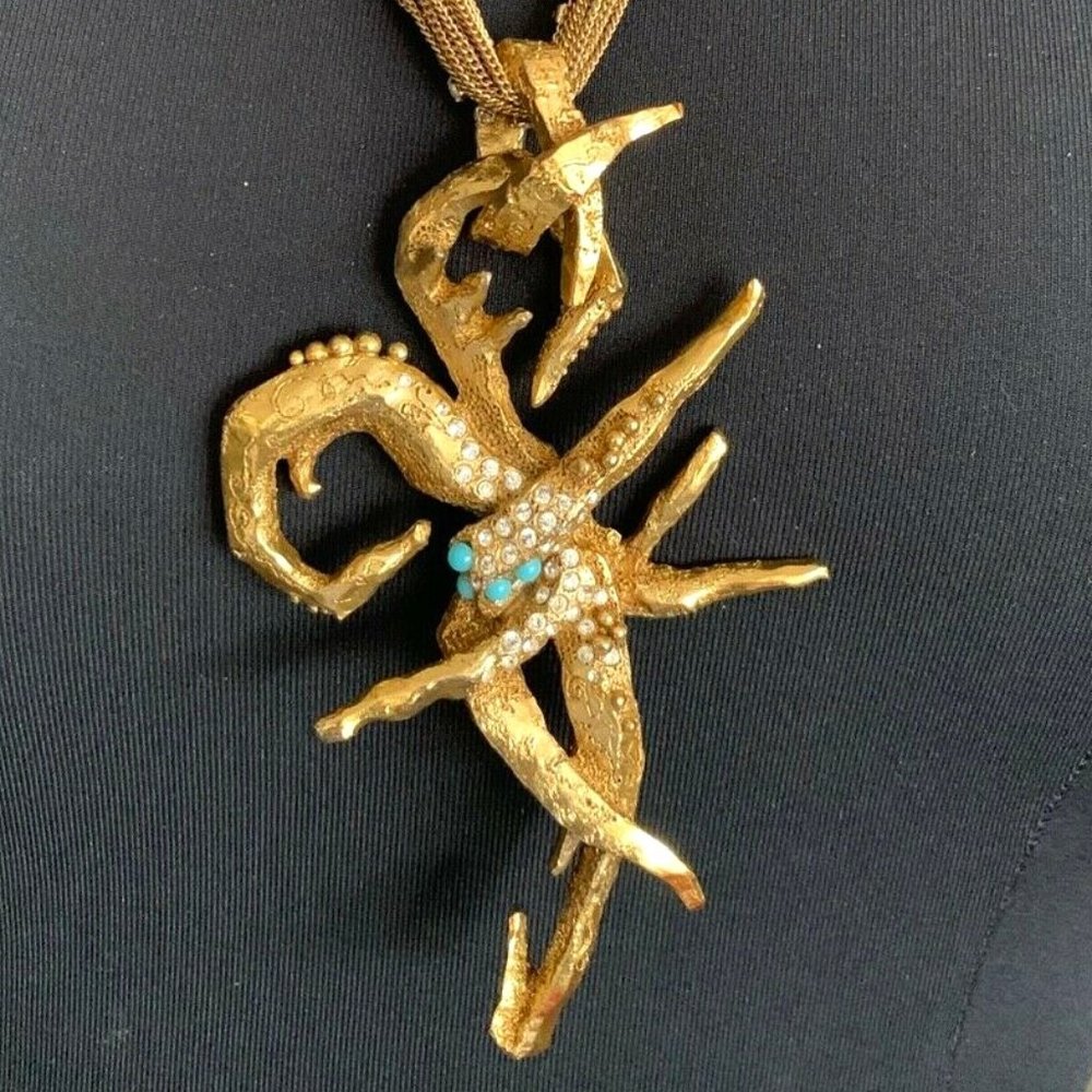 Massive Brutalist Lacroix Runway Jeweled Necklace